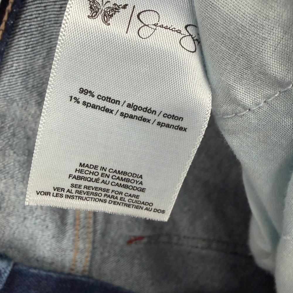 Jessica Simpson Women High Rise Wide Leg Cuffed Jeans Dark Wash Size 6 NWT - Picture 5 of 8